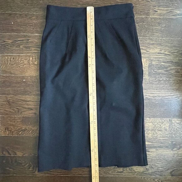 Diane Von Furstenberg Black Cougarette Midi Skirt w/Kick Flap-Size 6 - Picture 9 of 10
